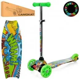 Самокат iTrike MINI Принт (Зелений)