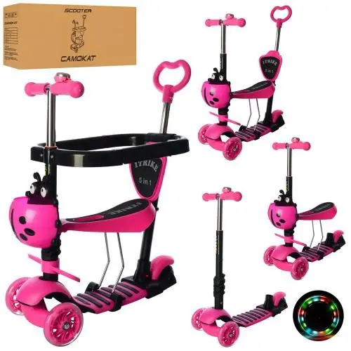 Самокат 5 в 1 iTrike MAXI (Рожевий) Самокат 5 в 1 iTrike MAXI (Рожевий)