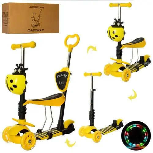 Самокат 5 в 1 iTrike MAXI (Жовтий) Самокат 5 в 1 iTrike MAXI (Жовтий)