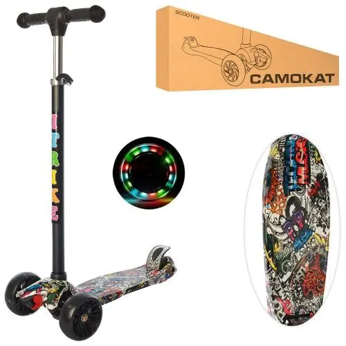 Самокат iTrike MAXI Принт (Чорний) Самокат iTrike MAXI Принт (Чорний)