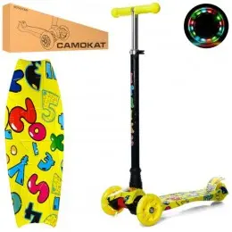 Самокат iTrike MAXI Принт (Жовтий)