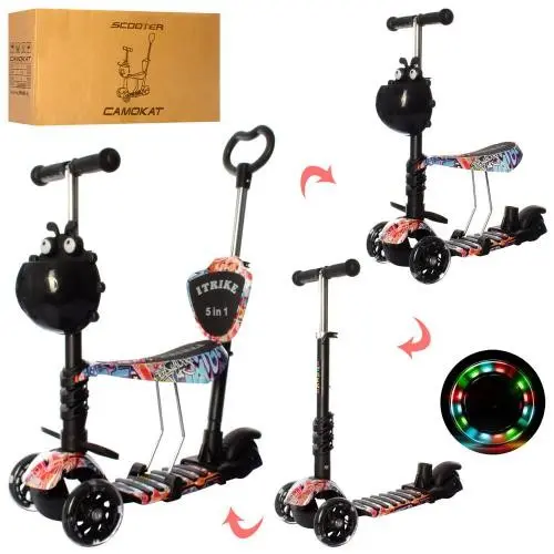 Самокат 5 в 1 iTrike MAXI (Чорний) Самокат 5 в 1 iTrike MAXI (Чорний)