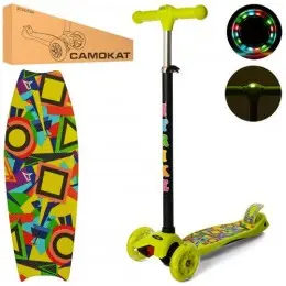 Самокат iTrike MAXI із ліхтарем (Жовтий)