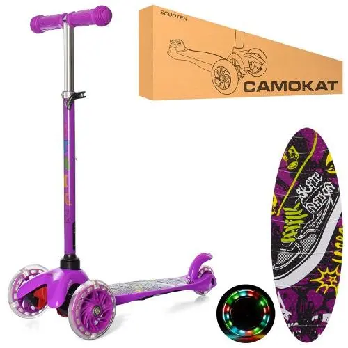 Самокат iTrike MINI Принт (Фіолетовий) Самокат iTrike MINI Принт (Фіолетовий)